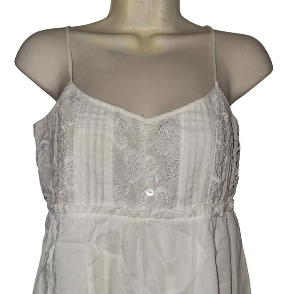 Forever 21 White Lace & Cotton Spaghetti Strap Mini Dress XS - Picture 2 of 6